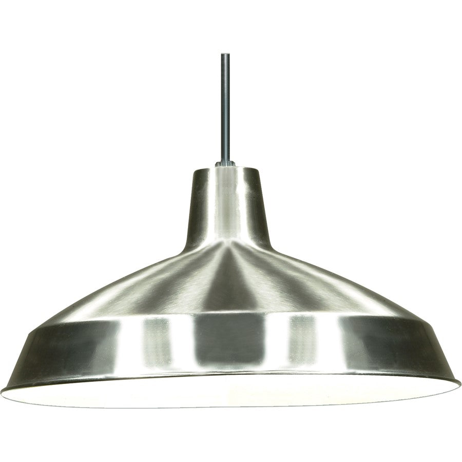 Nuvo Lighting 16in 1-Light Pendant | Traditional Brushed Nickel and Aluminum Warehouse Shade | Kitchen Island & Dining Room | 16 x 16 x | Model SF76-661