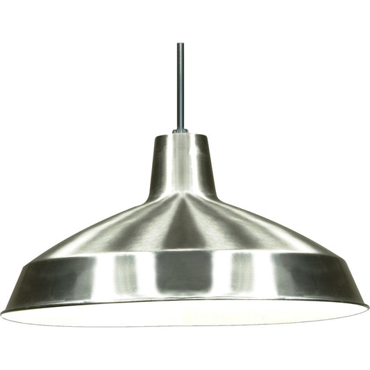 Nuvo Lighting 16in 1-Light Pendant | Traditional Brushed Nickel and Aluminum Warehouse Shade | Kitchen Island & Dining Room | 16 x 16 x | Model SF76-661