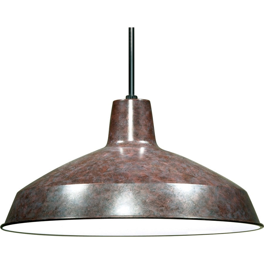 Nuvo Lighting SF76-662 16in 1-Light Pendant | Traditional Old Bronze Aluminum Warehouse Shade | Kitchen Island & Dining Room | 16 x 16 x | Model SF76-662