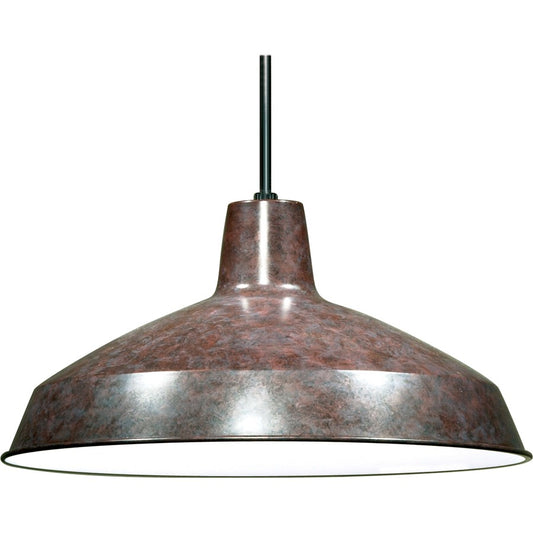 Nuvo Lighting SF76-662 16in 1-Light Pendant | Traditional Old Bronze Aluminum Warehouse Shade | Kitchen Island & Dining Room | 16 x 16 x | Model SF76-662