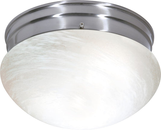 Nuvo SF76-674 10in 2-Light Flush Mount | Traditional Brushed Nickel and Alabaster Glass | Bathroom & Hallway Ceiling Light | 9.5 x 9.5 x | Model SF76-674