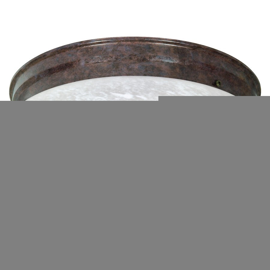 Nuvo SF76-676 12in 2-Light Flush Mount | Traditional Old Bronze and Alabaster Glass | Bathroom & Hallway Ceiling Light | 12 x 12 x 6 in | Model SF76-676