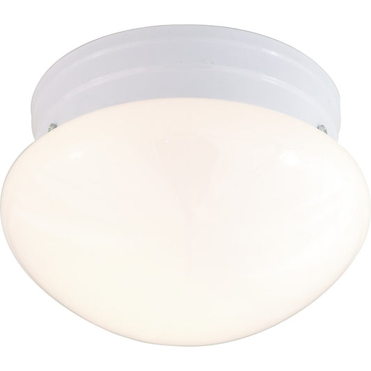 Nuvo Lighting Small Mushroom 8in 1-Light Flush Mount | Traditional White Glass | Bathroom & Hallway Ceiling Light | 7.5 x 7.5 x 5 in | Model SF77-060