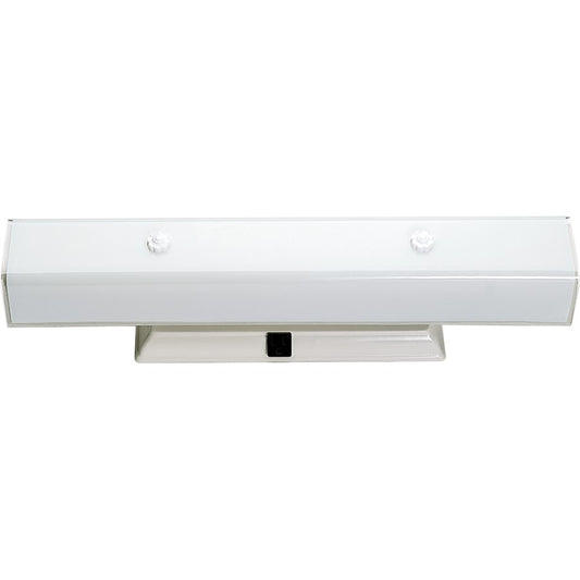 Nuvo Lighting 24in 4-Light Vanity Light | Traditional White and White U Channel Glass | Bathroom Vanity | 24 x 4.75 x 4.25 in | Model SF77-088
