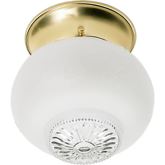 Nuvo SF77-122 1-Light Flush Mount | Traditional Polished Brass and Clear Glass | Bathroom & Hallway Ceiling Light | 5.5 x 5 in | Model SF77-122