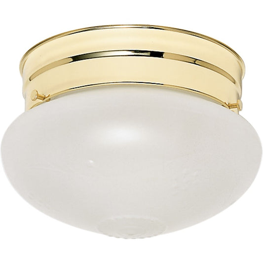 Nuvo SF77-123 6in 1-Light Flush Mount | Traditional Polished Brass and Frosted Grape Glass | Hallway & Bathroom | 6 x 6 x 5 in | Model SF77-123