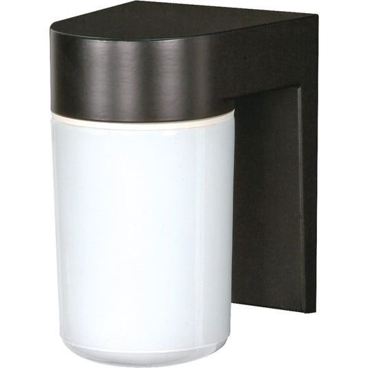 Nuvo Lighting SF77-137 8in 1-Light Outdoor Wall Mount | Traditional Black and White Glass | Entryway & Covered Patio | 4.75 x 6 x 8 in | Model SF77-137
