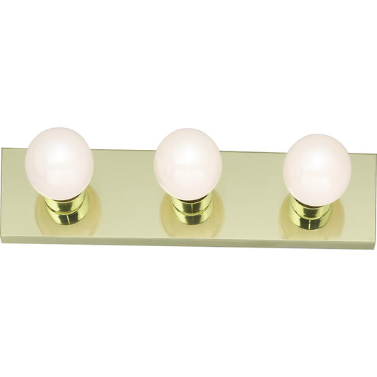 Nuvo Lighting SF77-188 3-Light 18in Vanity Strip | Traditional Polished Brass and Clear Glass | Bathroom Vanity Light | 18 x 4.75 x 2 in | Model SF77-188