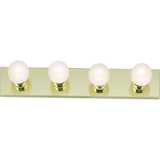 Nuvo Lighting SF77-189 24in 4-Light Vanity Strip | Traditional Polished Brass and Clear Glass | Bathroom Vanity Light | 24 x 2 x 4.75 in | Model SF77-189