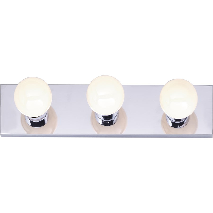 Nuvo Lighting 3-Light 18in Vanity Strip | Traditional Polished Nickel and Clear Glass | Bathroom Vanity Light | 18 x 4.75 x 2 in | Model SF77-192