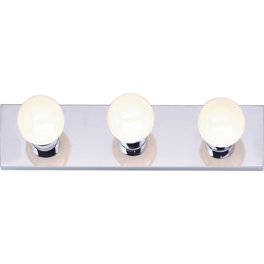 Nuvo Lighting 3-Light 18in Vanity Strip | Traditional Polished Nickel and Clear Glass | Bathroom Vanity Light | 18 x 4.75 x 2 in | Model SF77-192