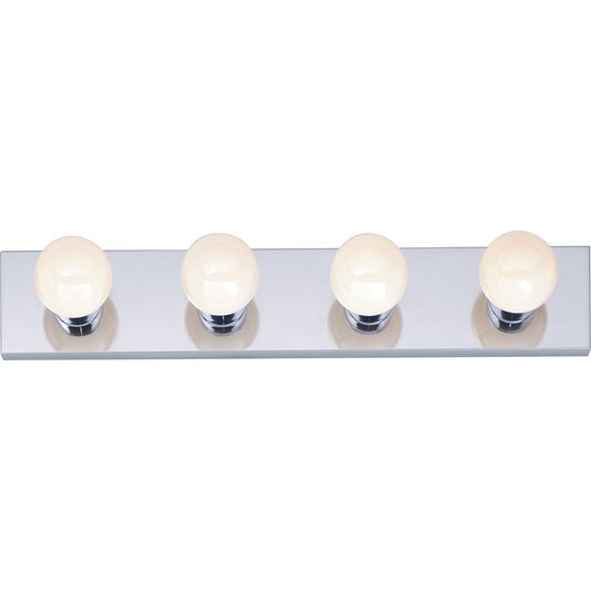 Nuvo Lighting 4-Light 24in Vanity Strip | Traditional Polished Chrome and Clear Glass | Bathroom Vanity Light | 24 x 4.75 x 2 in | Model SF77-193