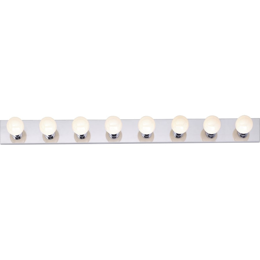 Nuvo Lighting 48in 8-Light Vanity Strip | Traditional Polished Chrome and Clear Glass | Bathroom Vanity Light | 48 x 2 x 4.75 in | Model SF77-195