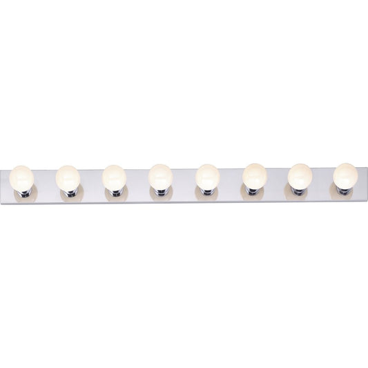 Nuvo Lighting 48in 8-Light Vanity Strip | Traditional Polished Chrome and Clear Glass | Bathroom Vanity Light | 48 x 2 x 4.75 in | Model SF77-195