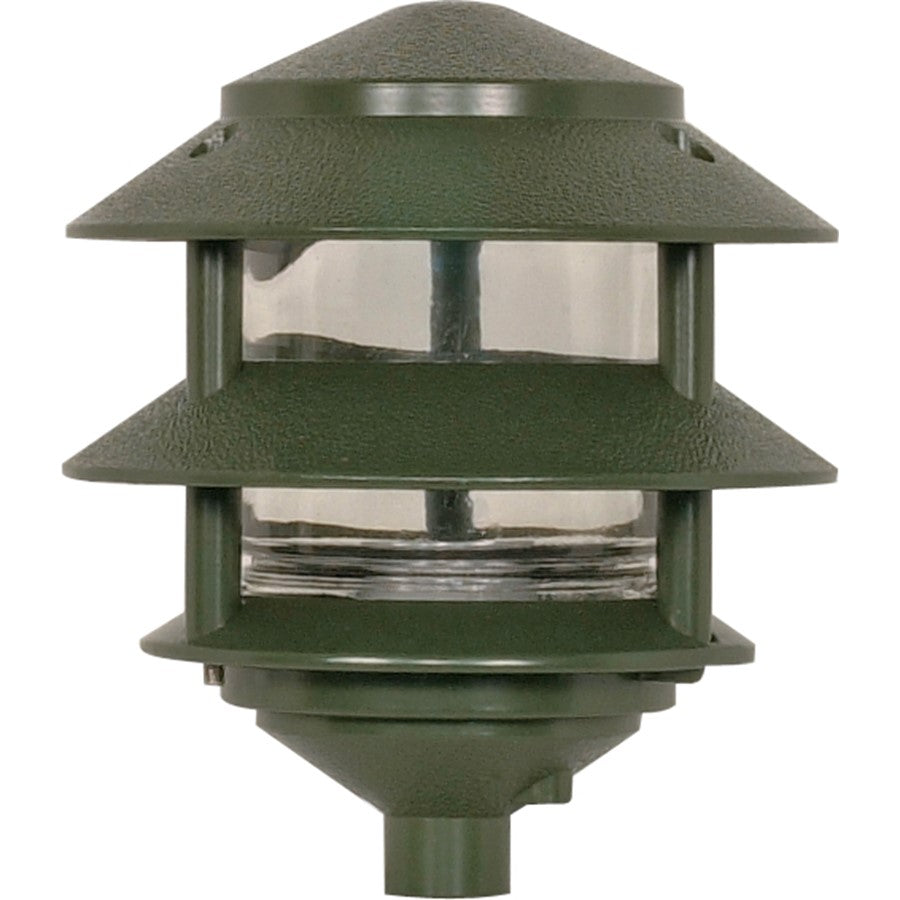 Nuvo Lighting 3-Tier Garden Light | Traditional Green Landscape Light | Garden & Pathway Accent | 6.125 x 6.125 x 7.125 in, Wet Rated | Model SF77-323