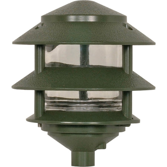 Nuvo Lighting 3-Tier Garden Light | Traditional Green Landscape Light | Garden & Pathway Accent | 6.125 x 6.125 x 7.125 in, Wet Rated | Model SF77-323