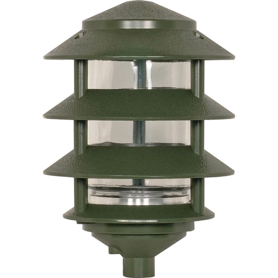 Nuvo Lighting 4-Tier Garden Light | Traditional Green Landscape Spike Light | Garden & Pathway Accent | 6.125 x 6.125 x 8.625 in, 1-Light | Model SF77-324