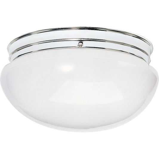 Nuvo SF77-347 12in 2-Light Flush Mount | Traditional Polished Chrome and White Glass | Bathroom & Hallway | 12 x 12 x 6 in | Model SF77-347