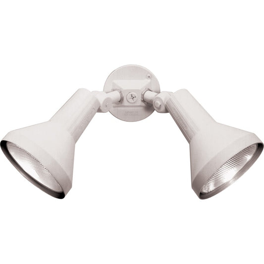 Nuvo 2-Light 15in Flood Light | Traditional White Aluminum | Exterior & Security Lighting | 15 x 8 in, 2 x 150W PAR38 | Model SF77-488