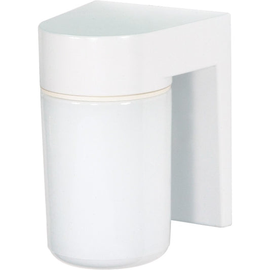 Nuvo Lighting SF77-530 8in 1-Light Outdoor Wall Mount | Traditional White and White Glass Plastic | Covered Patio & Entryway | 14 x 9.5 in | Model SF77-530