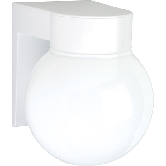 Nuvo Lighting SF77-531 14in 1-Light Outdoor Wall Mount | Traditional White and White Glass Plastic | Covered Patio & Entryway | 14 x 9.5 | Model SF77-531
