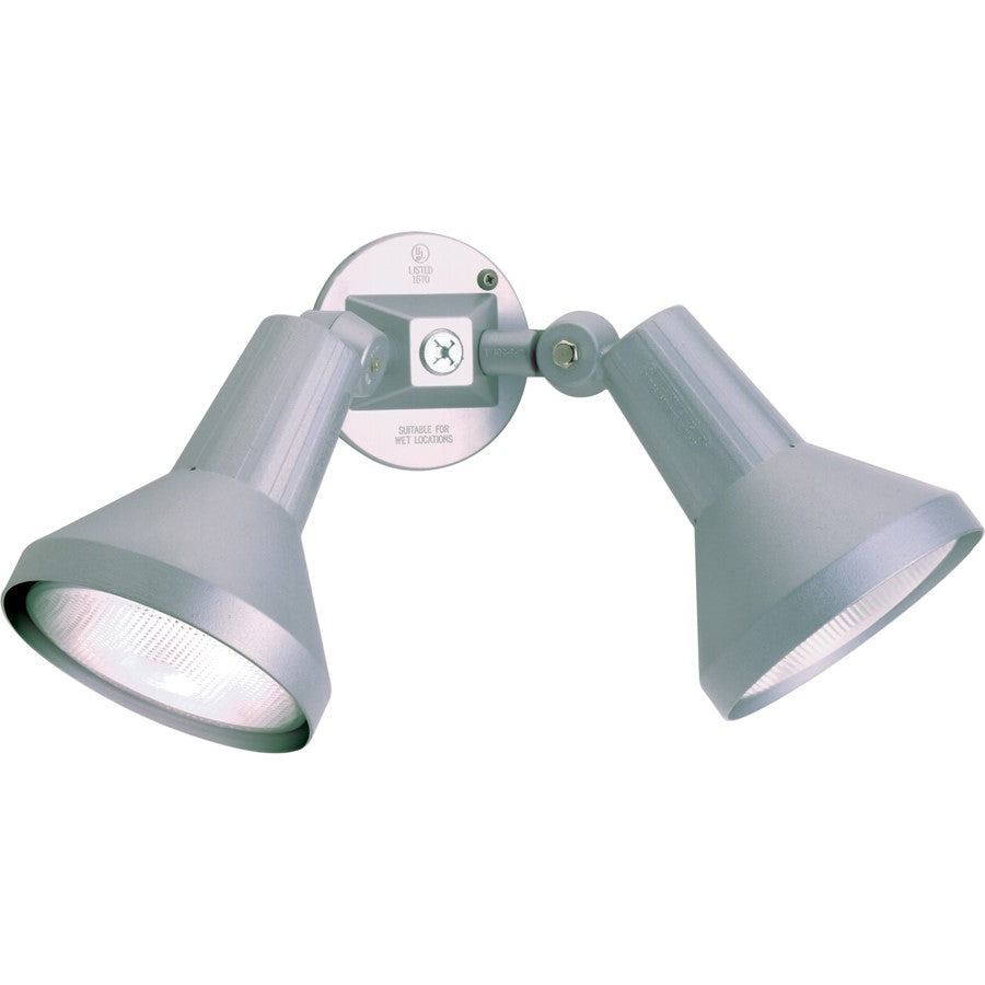 Nuvo SF77-703 15in 2-Light Flood Light | Traditional Gray Aluminum | Outdoor Security & Landscape | 15 x 8 in | Model SF77-703