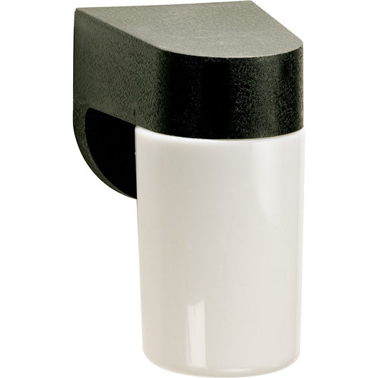 Nuvo Lighting SF77-726 1-Light 8in Outdoor Wall Sconce | Traditional Black Plastic Lexan Cylinder | Covered Patio & Entryway | 4 x 6 x 8 | Model SF77-726