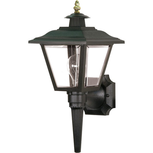 Nuvo Lighting SF77-896 17in 1-Light Wall Lantern | Traditional Black Aluminum and Acrylic | Covered Patio & Entryway | 7.75 x 8 x 17 in | Model SF77-896
