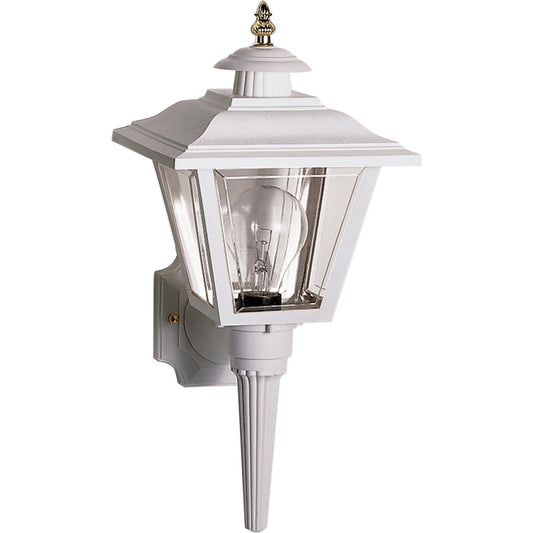 Nuvo Lighting SF77-897 1-Light 17in Outdoor Wall Lantern | Traditional White Aluminum with Acrylic Panels | Covered Patio & Entryway | Model SF77-897