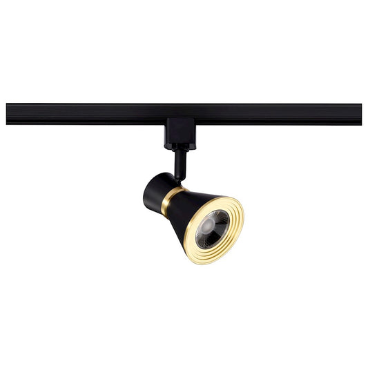Nuvo TH633 5in 1-Light Track Head | Contemporary Matte Black and Brushed Brass Aluminum | Kitchen & Art Accent Lighting | 1020 Lumens 3000K | Model TH633