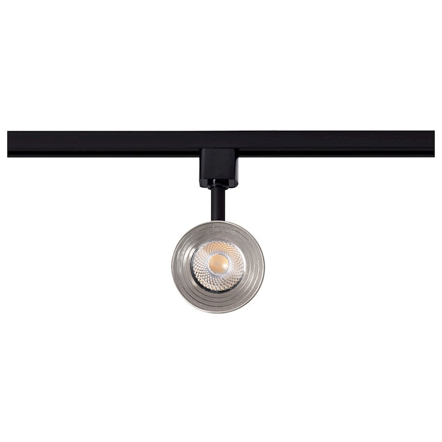 Nuvo Satco 12W LED Cinch Track Head 3000K | Contemporary Matte Black and Brushed Nickel Aluminum | Kitchen & Gallery Accent Light | 1020 | Model TH634