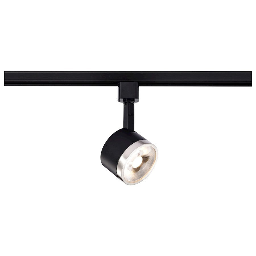 Nuvo TH636 12W LED Track Head Round | Contemporary Matte Black and Brushed Nickel Aluminum | Kitchen & Gallery Accent Light | 1020 Lumens | Model TH636