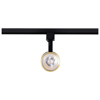 Nuvo TH645 12W LED Track Head Round | Contemporary Matte Black and Brushed Brass Aluminum | Kitchen & Workspace Accent Light | 1020 Lumens | Model TH645
