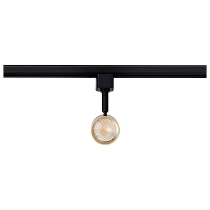 Nuvo TH647 12W LED Track Head | Contemporary Matte Black and Brushed Brass Aluminum | Kitchen & Gallery Accent Light | 1020 Lumens 3000K | Model TH647