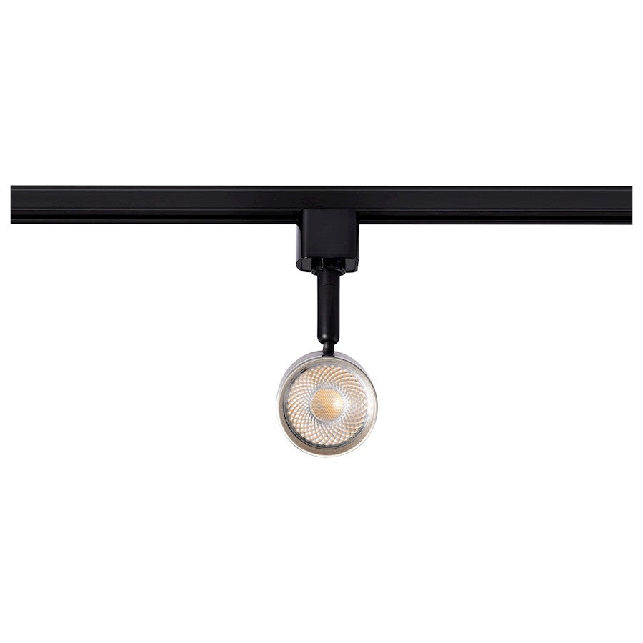Nuvo TH648 12W LED Track Head | Contemporary Matte Black and Brushed Nickel Aluminum | Kitchen & Art Gallery Accent Light | 1020 Lumens | Model TH648