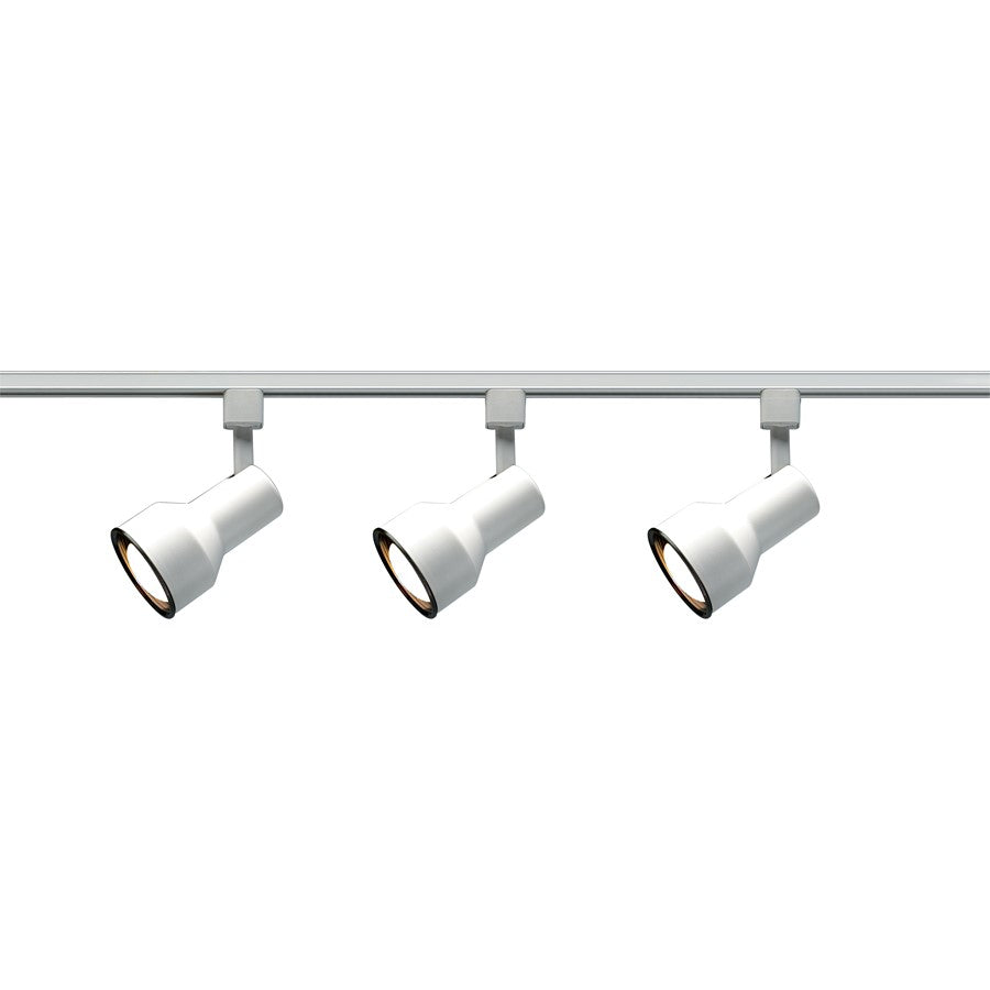 Nuvo Lighting Step Cylinder 3-Light Track Kit | Transitional White Finish | Living Room & Kitchen Accent | 1.5 x 9.75 in | Model TK320