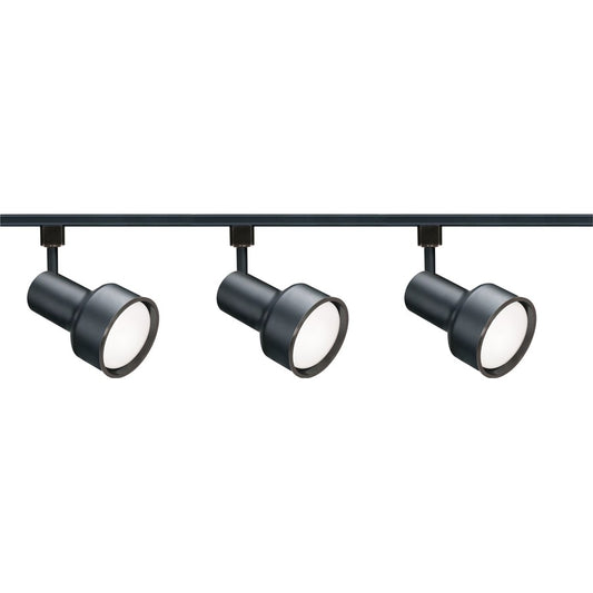 Nuvo Lighting R30 Step Cylinder 3-Light Track Kit | Transitional Black Metal | Living Room & Kitchen Accent | 1.5 x 6 in | Model TK321