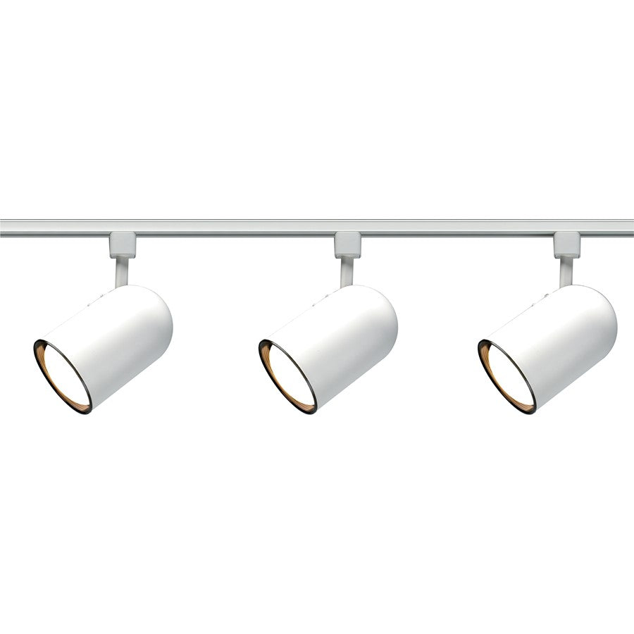 Nuvo Lighting TK322 3-Light Track Lighting Kit | Transitional White Finish | Living Room & Kitchen Accent | 1.5 x 6 in, 3 x 75W R30 | Model TK322