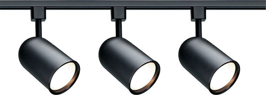 Nuvo Lighting Track Lighting 3-Light R30 Bullet Cylinder Track Kit | Black Transitional | Living Room & Hallway Accent | 1.5 x 7.25 in | Model TK323