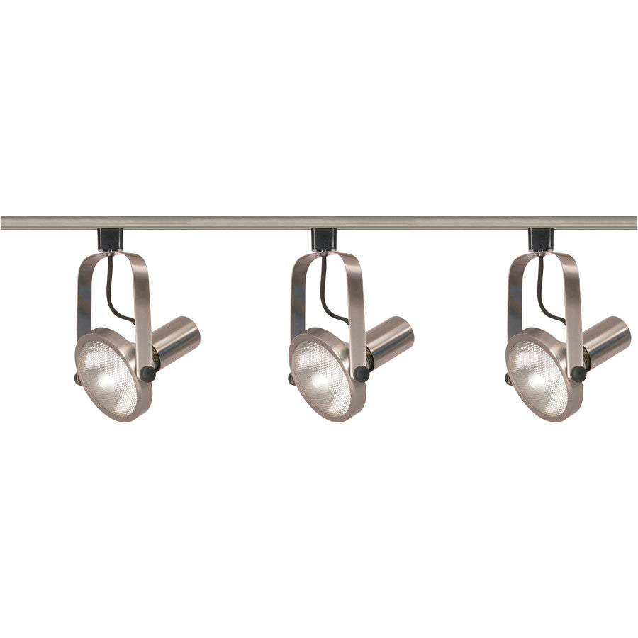 Nuvo Lighting TK343 24in 3-Light Track Lighting Kit | Transitional Brushed Nickel with Gimbal Rings | Kitchen Island & Living Room | 24 x | Model TK343