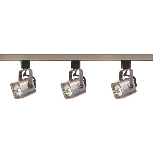 Nuvo Track Lighting 3-Light Square Track Kit | Transitional Brushed Nickel | Living Room & Kitchen Accent | 3.5 x 3.5 x 1.5 in, 3 x 50W MR16 | Model TK347