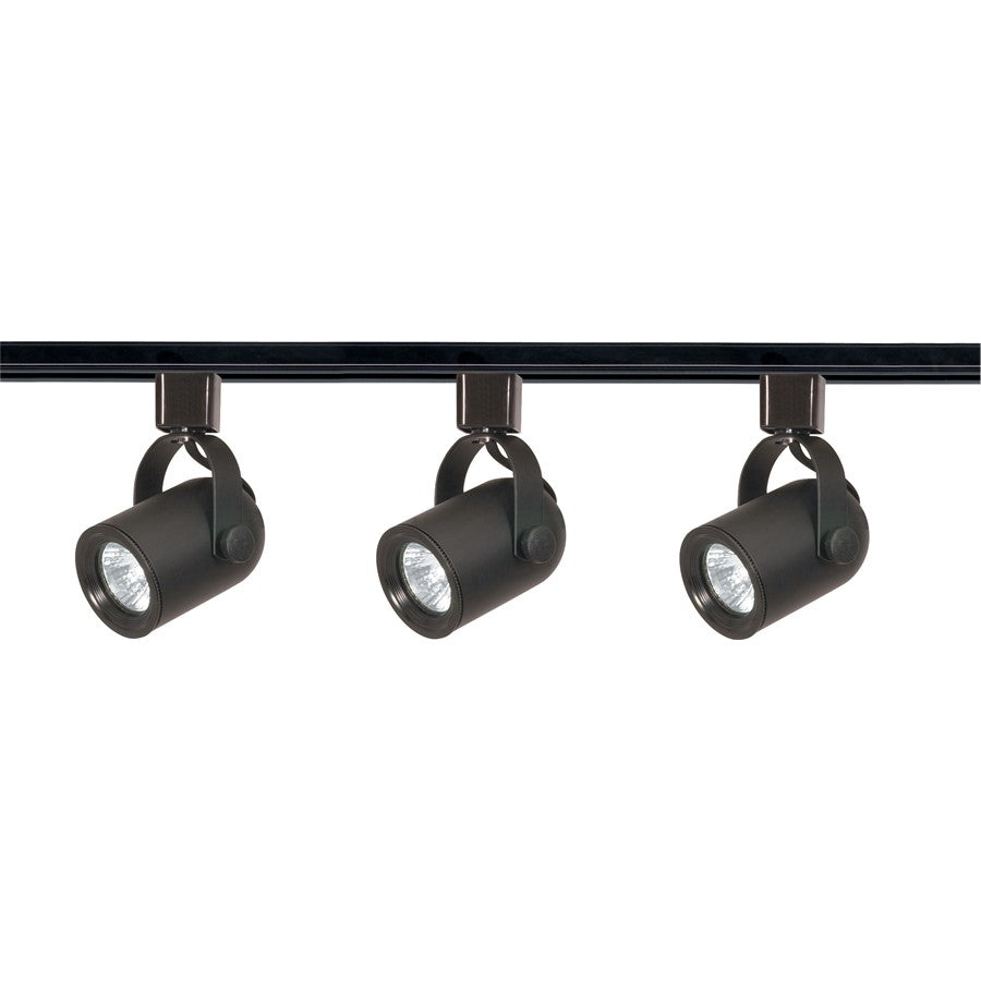 Nuvo Lighting TK349 3-Light Track Kit | Transitional Black | Living Room & Kitchen Accent | 5.25 x 5 in, Line Voltage | Model TK349