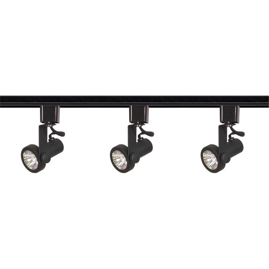 Nuvo Lighting TK352 3-Light MR16 Track Kit | Transitional Black Gimbal Ring | Kitchen & Living Room Accent | 1.5 x 6 in, Line Voltage | Model TK352