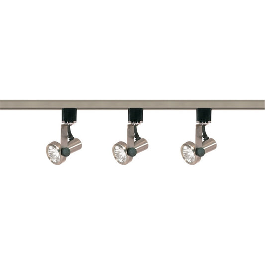 Nuvo TK353 3-Light Track Lighting Kit | Transitional Brushed Nickel and White Metal | Living Room & Hallway Accent | 4.5 x 4.5 x 4.5 in | Model TK353