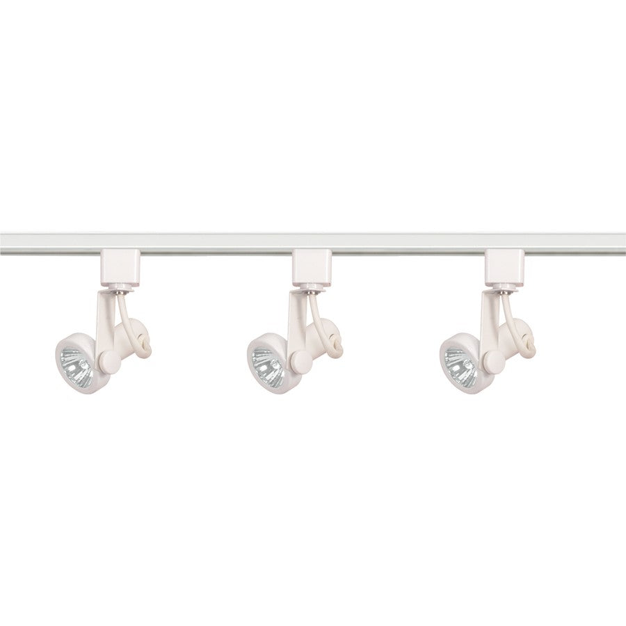 Nuvo Lighting TK355 3-Light Track Lighting Kit | Transitional White Finish with Gimbal Ring Heads | Living Room & Kitchen Accent | 1.25 x | Model TK355