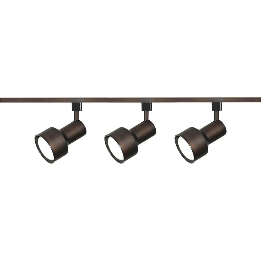 Nuvo Lighting Step Cylinder 3-Light Track Kit | Transitional Russet Bronze | Living Room & Kitchen Accent | 1.5 x 7.25 in, 75W R30 | Model TK361