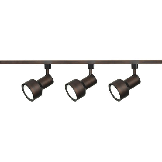 Nuvo Lighting Step Cylinder 3-Light Track Kit | Transitional Russet Bronze | Living Room & Kitchen Accent | 1.5 x 7.25 in, 75W R30 | Model TK361