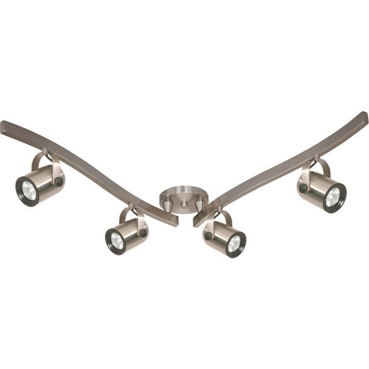 Nuvo Lighting TK384-2 4-Light Track Lighting Kit | Transitional Brushed Nickel | Living Room & Kitchen Accent | 1.5 x 9.75 in | Model TK384-2