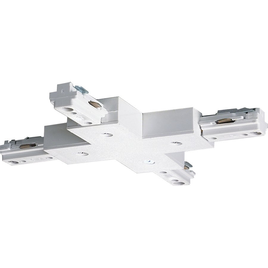 Nuvo Lighting X Connector | White Transitional Track Light Connector | Dry Location Indoor Use | 1.25 x 0.5 x 6 in | Model TP150