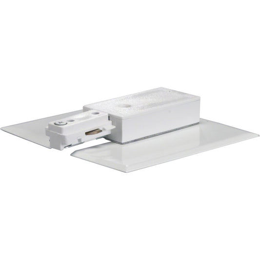 Nuvo Lighting Live End & Canopy | Transitional White Track Hardware | Dry Location Track Lighting Accessory | 4 x 3 in | Model TP152
